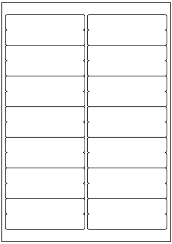 Rectangle+Notch Labels 99.1mm x 38.1mm - White Paper Labels - Click Image to Close