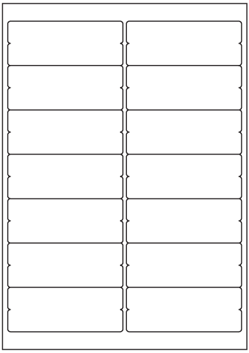 Rectangle+Notch Labels 99.1mm x 38.1mm - White Paper Labels