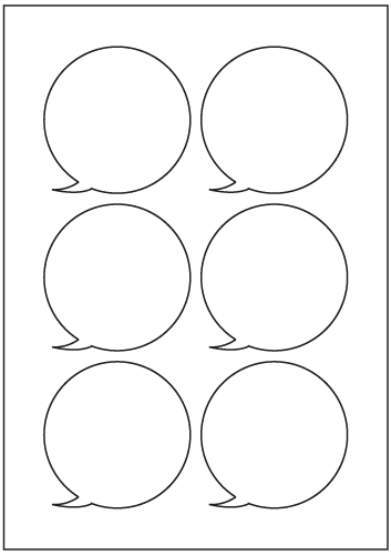 Speech Bubble Labels 80mm x 80mm - White Paper Labels - Click Image to Close