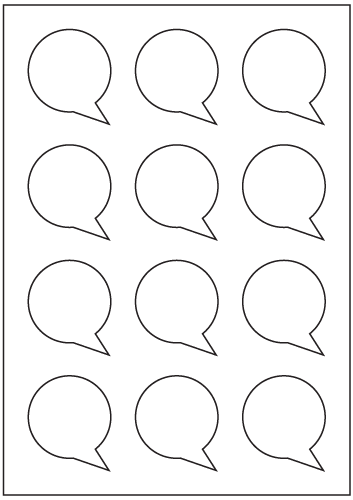 Speech Bubble Labels 56.9mm x 50mm - White Paper Labels