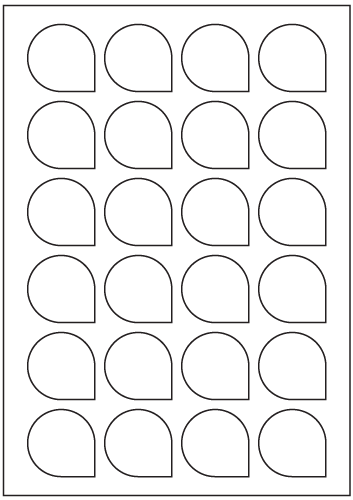 Teardrop Labels 40.7mm x 40.7mm - White Paper Labels