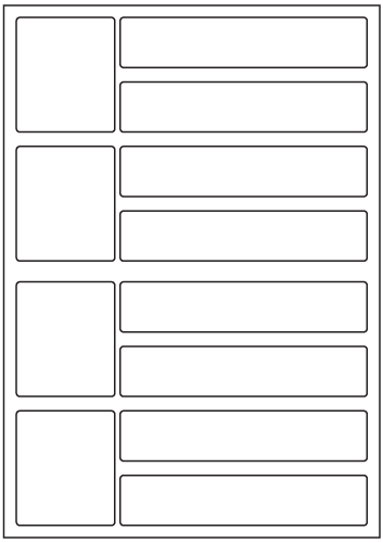 Mixed Rectangles Labels - Solid Colours Paper Labels