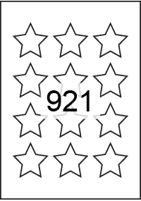 Star labels 50mm x 50mm - Solid Colours Paper Labels