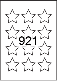 Star labels 50mm x 50mm - Synthetic Labels - Click Image to Close