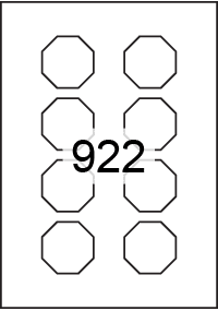 Octagon labels 50mm x 50mm - Speciality Paper Labels - Click Image to Close