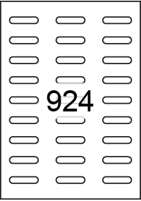 Pill shape labels 43mm x 10mm - White Paper Labels