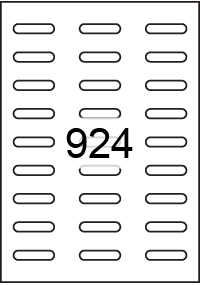 Pill shape labels 43mm x 10mm - Fluorescent Paper Labels