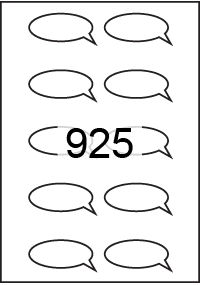 Speech Bubble labels 70mm x 32mm - White Paper Labels