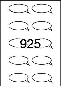 Speech Bubble labels 70mm x 32mm - White Paper Labels - Click Image to Close