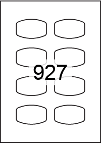 Rounded Rectangle labels 63mm x 40mm - Fluorescent Paper Labels