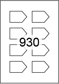 Arrow labels 61mm x 40mm - Synthetic Labels