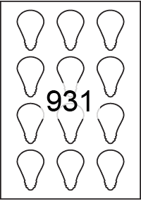 Light Bulb labels 40mm x 60mm - Vinyl PVC Labels
