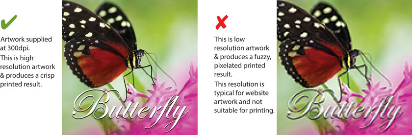 Supply artwork at 300dpi for a crisp printed result Supply artwork at 300dpi for a crisp printed result