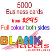 5000 Business cards $295 - Full colour both sides, unlaminated 5000 Business cards $295 - Full colour both sides, unlaminated