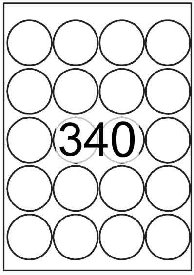 Circle label 50 mm diameter - Fluorescent Economy Labels - Click Image to Close
