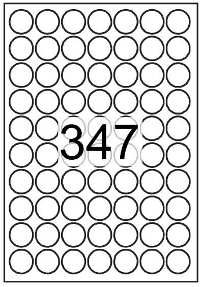 Circle label 25.4 mm diameter - White Economy Labels - Click Image to Close