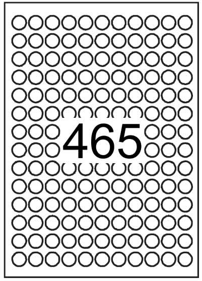 Circle label 15mm diameter - Fluorescent Paper Labels - Click Image to Close