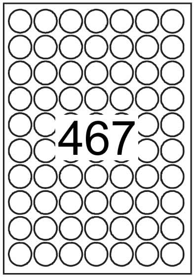 Circle Labels 25.4mm diameter - Printed White Matt Paper Labels - Click Image to Close