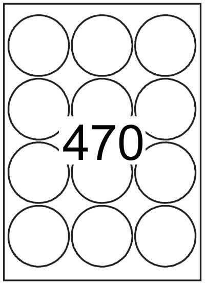 Circle label 65mm diameter - Fluorescent Paper Labels - Click Image to Close