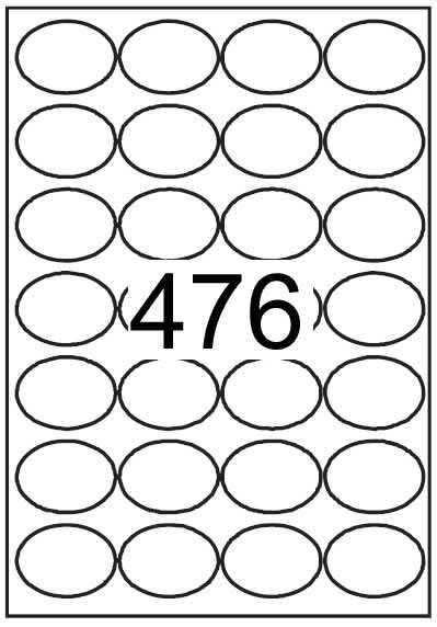 Oval shape labels 49mm x 35mm - Fluorescent Paper Labels - Click Image to Close