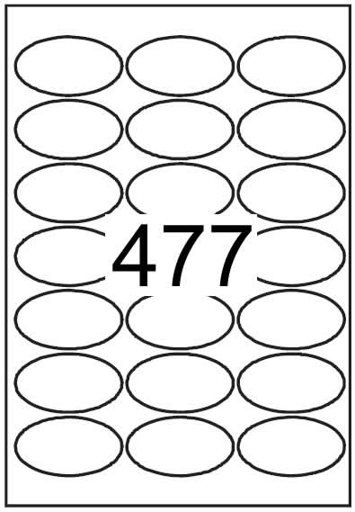 Oval shape labels 65mm x 35mm - Synthetic Labels - Click Image to Close