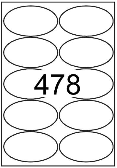 Oval shape labels 100mm x 55mm - Synthetic Labels - Click Image to Close
