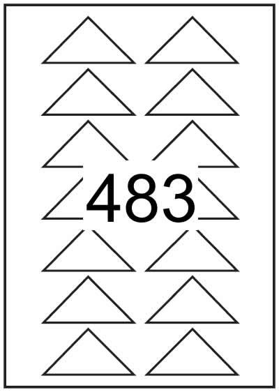 Triangle labels 70.7mm x 35.35mm - Fluorescent Paper Labels - Click Image to Close
