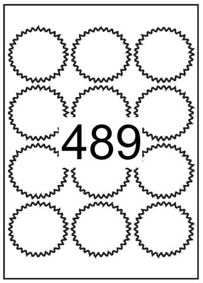 Custom Printed White Matt Paper Starburst Labels - 65mm x 60mm - Click Image to Close