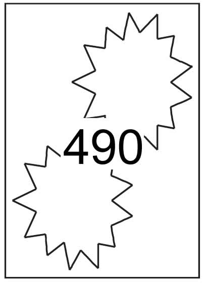 Starburst label 130mm x 150mm - White Paper Labels - Click Image to Close