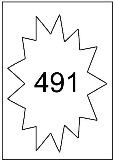 Custom Printed White Matt Paper Starburst Labels - 190mm x 260mm - Click Image to Close