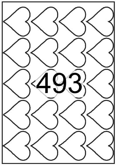 Heart shape labels 50mm x 53mm - Vinyl PVC Labels - Click Image to Close