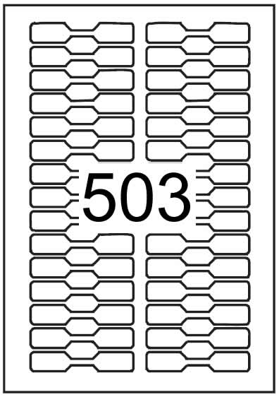 Dumbell shape labels 80mm x 15mm - Vinyl PVC Labels - Click Image to Close