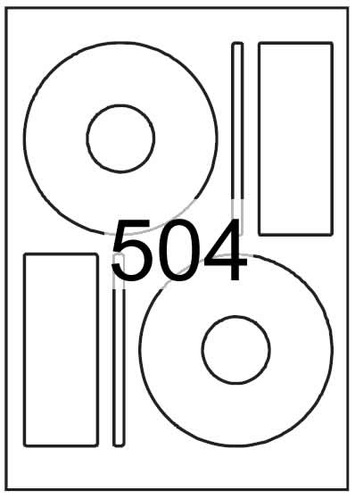 CD Set Labels 118.5mm w/Perf - Printed White Matt Paper Labels - Click Image to Close