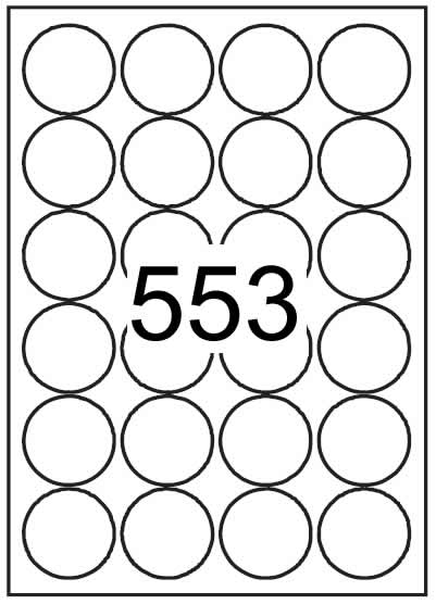 Circle label 45mm diameter - Tint Colours Paper Labels - Click Image to Close