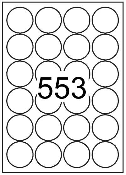 Circle label 45mm diameter - Vinyl PVC Labels - Click Image to Close