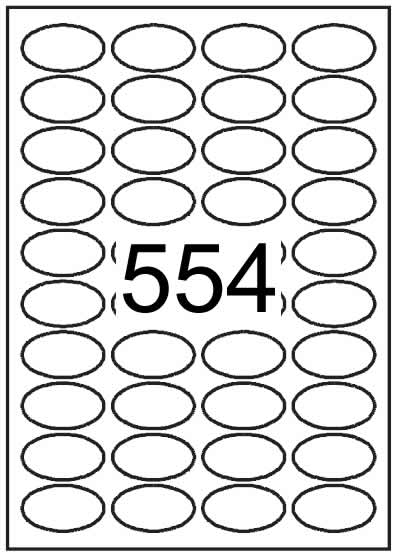 Oval shape labels 45mm x 25mm - Vinyl PVC Labels - Click Image to Close