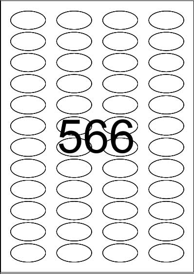 Oval Label 38 mm x 20 mm - Synthetic Labels - 48 - Click Image to Close