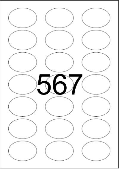 Oval Label 50 mm x 35 mm - Fluorescent Paper Labels - Click Image to Close