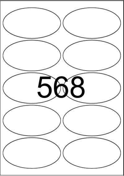 Custom Printed White Matt Paper Oval Labels - 98mm x 52mm - Click Image to Close