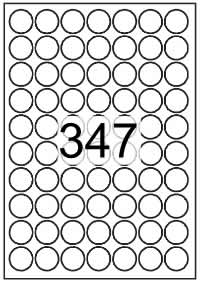 Circle label 25.4 mm diameter - White Economy Labels