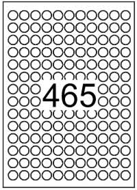 Circle label 15mm diameter - Vinyl PVC Labels