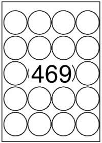 Circle label 50mm diameter - Synthetic Labels