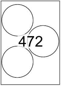 Circle label 112mm diameter - White Paper Labels