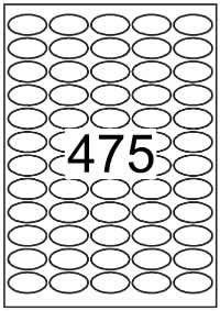 Oval shape labels 38mm x 20mm -Tint Colours Paper Labels