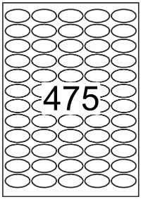 Oval shape labels 38mm x 20mm - Vinyl PVC Labels