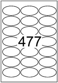 Oval shape labels 65mm x 35mm - Solid Colours Paper Labels