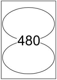 Oval shape labels 200mm x 125mm - Fluorescent Paper Labels