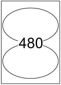 Oval shape labels 200mm x 125mm - Solid Colours Paper Labels