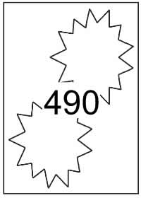 Starburst label 130mm x 150mm - Synthetic labels