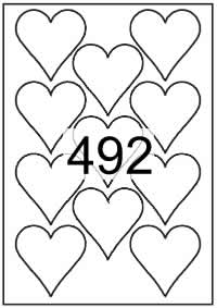 Heart shape labels 70mm x 70mm Synthetic Labels